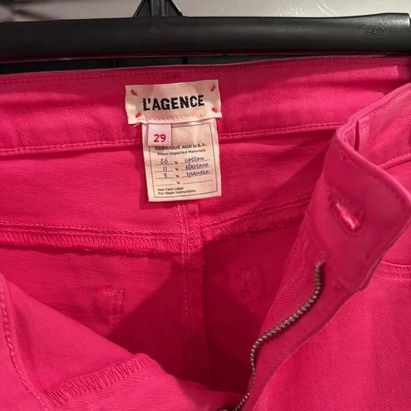 NWOT L’AGENCE Ruth Coated Hot Pink Jeans Size 29 - Picture 5 of 12